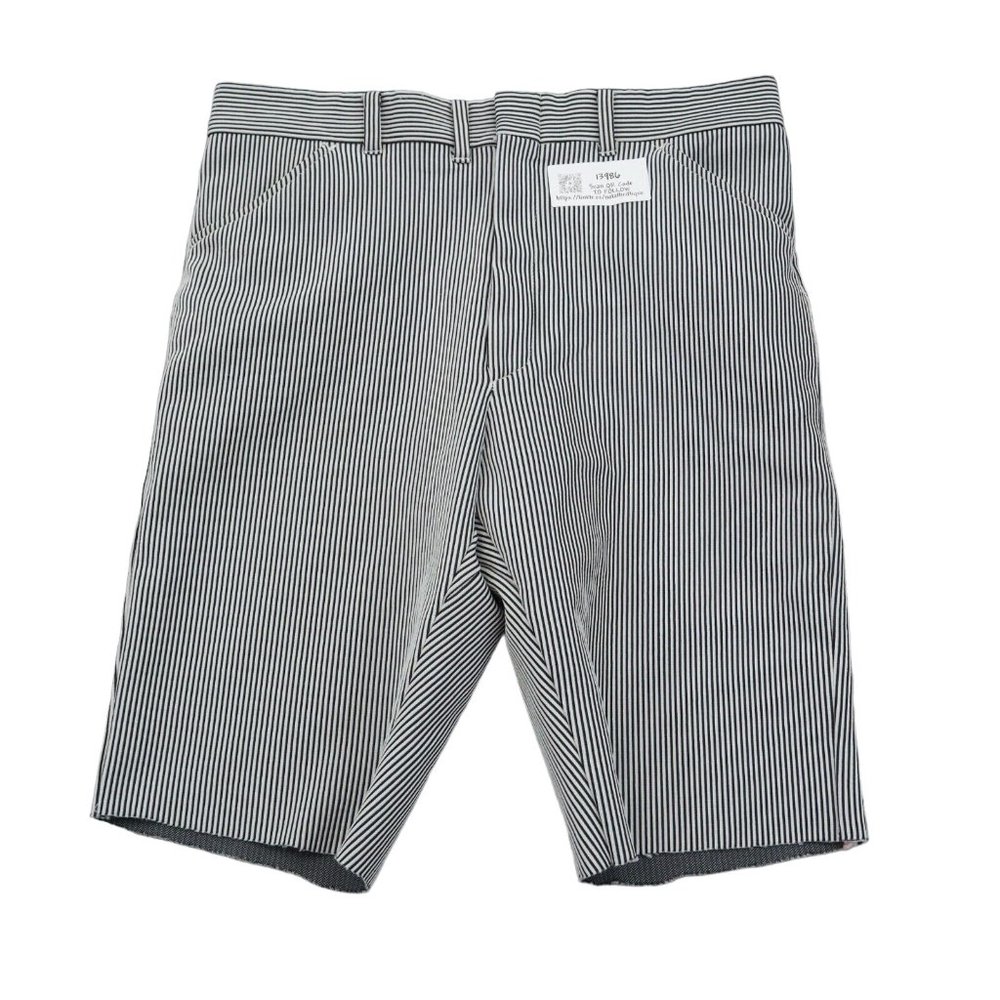 Haband of Paterson Shorts Mens 36 White Stripped Cotton Pockets Bermuda Bottoms